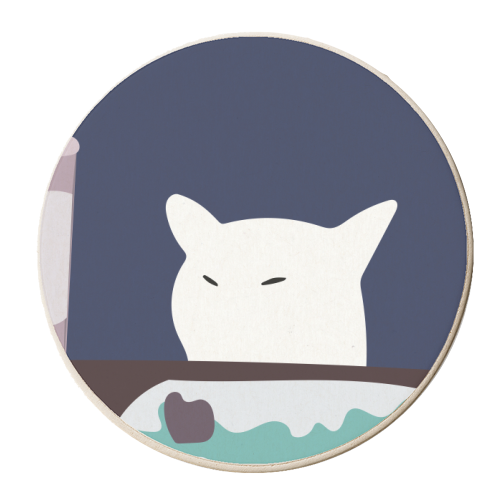 Smudge The Cat Meme - personalised beer coaster by Move Studio