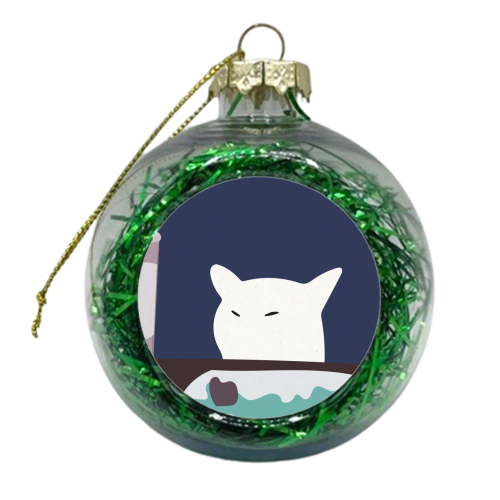 Smudge The Cat Meme - xmas bauble by Move Studio