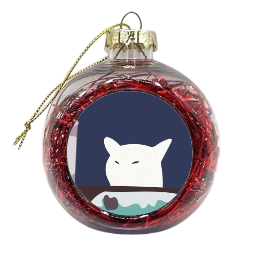 Smudge The Cat Meme - xmas bauble by Move Studio