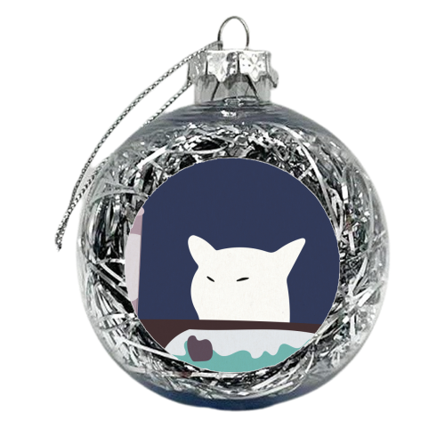 Smudge The Cat Meme - xmas bauble by Move Studio
