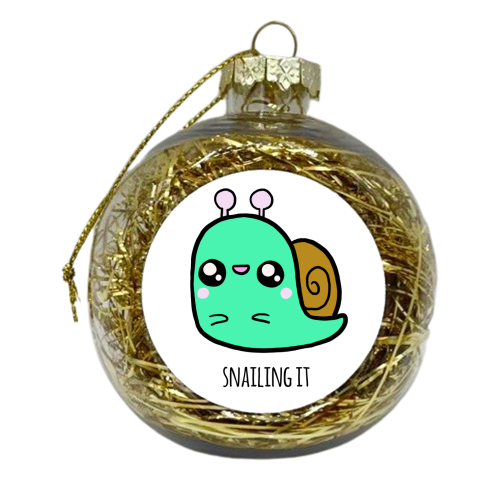 Snailing It - xmas bauble by Mombi & Ted