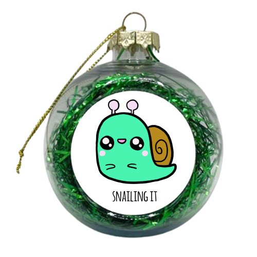 Snailing It - xmas bauble by Mombi & Ted