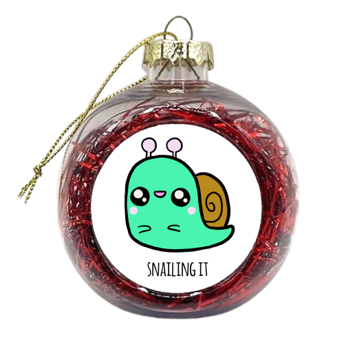 Snailing It - xmas bauble by Mombi & Ted