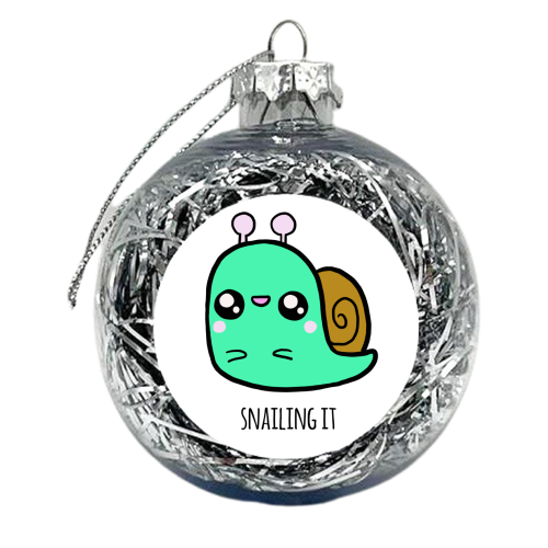 Snailing It - xmas bauble by Mombi & Ted