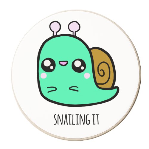 Snailing It - personalised beer coaster by Mombi & Ted