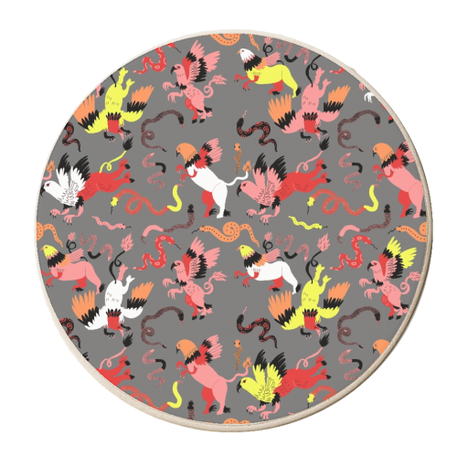 Snakes & Hippogriffs - personalised beer coaster by Ezra W. Smith