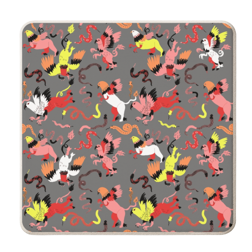 Snakes & Hippogriffs - personalised beer coaster by Ezra W. Smith