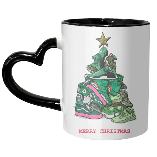 Sneaker Christmas Tree - unique mug by Dale Cullinane
