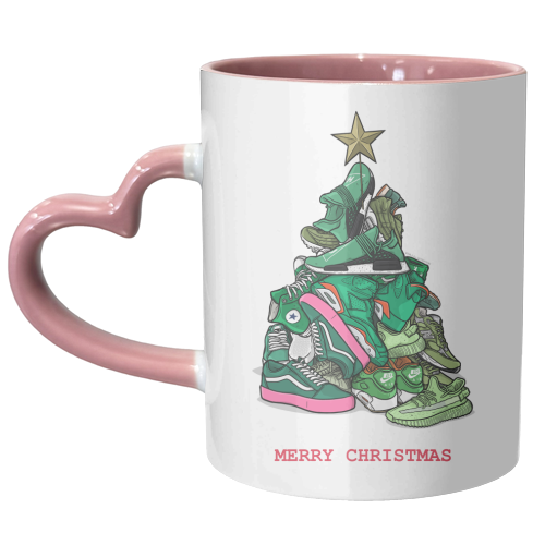 Sneaker Christmas Tree - unique mug by Dale Cullinane