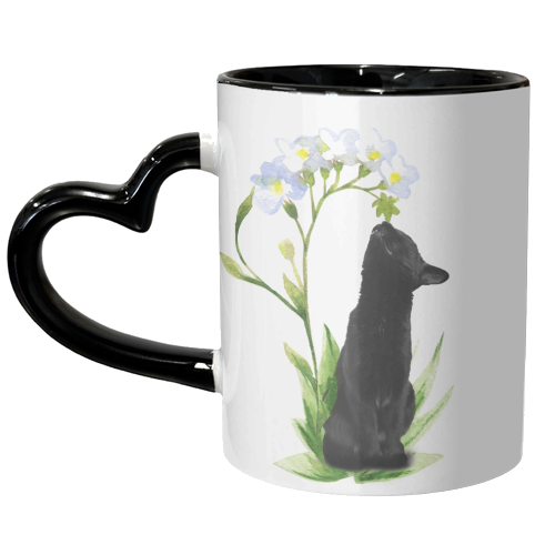 Sniffing Cat - unique mug by DejaReve