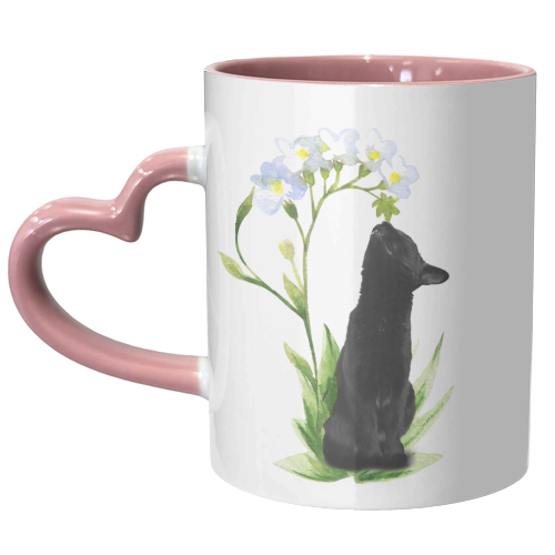 Sniffing Cat - unique mug by DejaReve