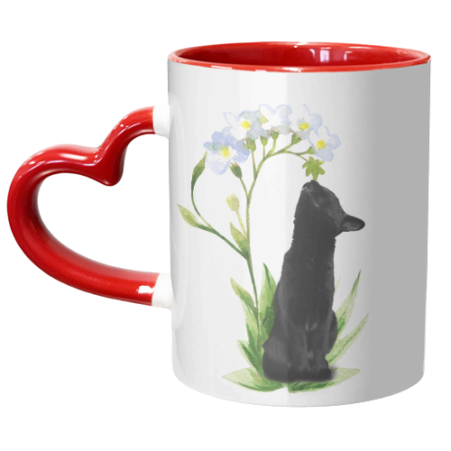 Sniffing Cat - unique mug by DejaReve