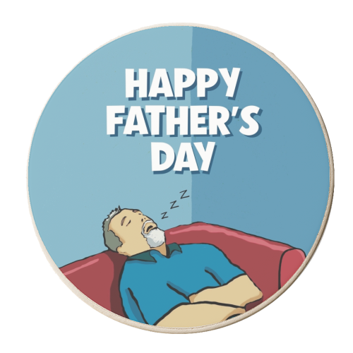 Snoozing Dad - personalised beer coaster by Giddy Kipper