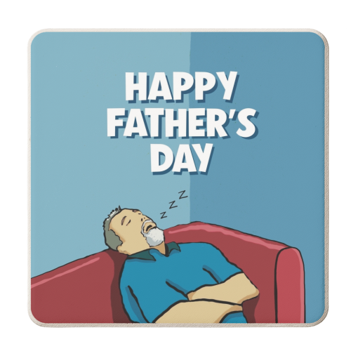 Snoozing Dad - personalised beer coaster by Giddy Kipper
