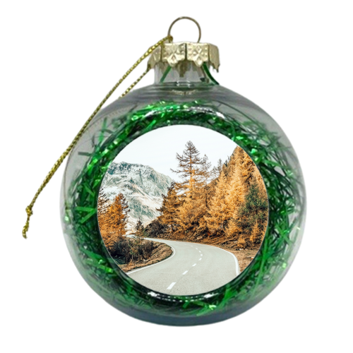 Snow and Golden Pine - xmas bauble by Uma Prabhakar Gokhale