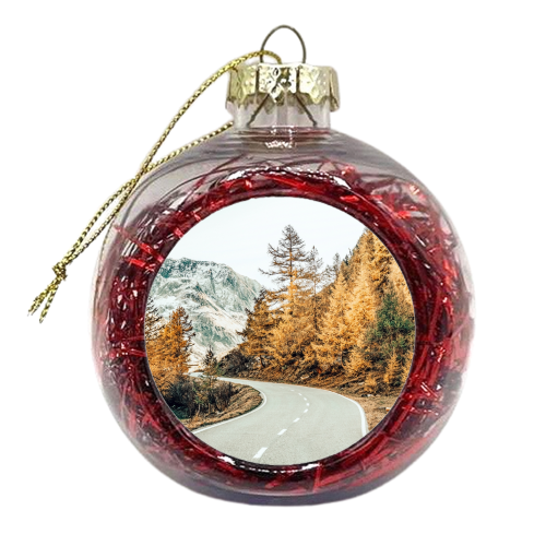 Snow and Golden Pine - xmas bauble by Uma Prabhakar Gokhale