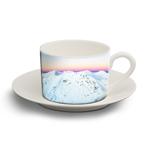 Snow Horizon - personalised cup and saucer by Uma Prabhakar Gokhale