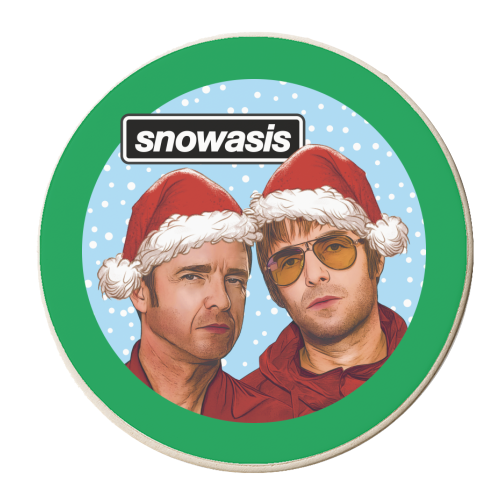Snowasis - personalised beer coaster by Claire Atwood