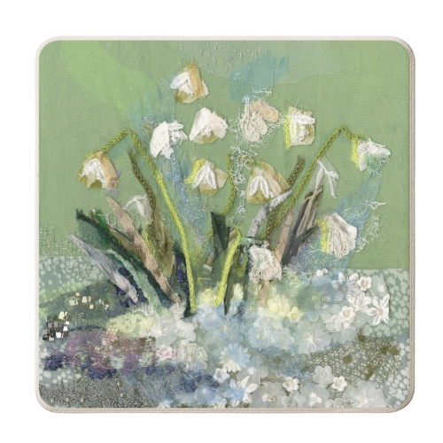 Snowdrops IV - personalised beer coaster by Barbara Shaw