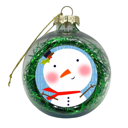 Snowman - xmas bauble by Faye Gollaglee