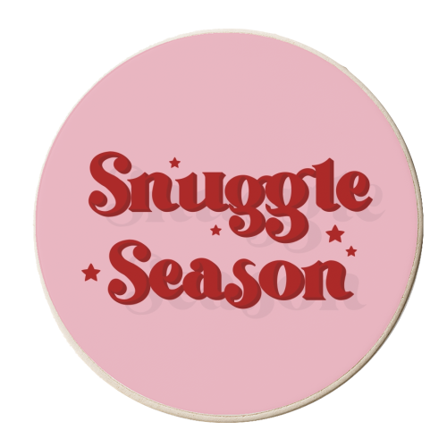Snuggle season print - personalised beer coaster by The Girl Next Draw