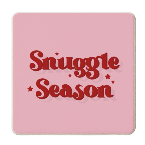 Snuggle season print - personalised beer coaster by The Girl Next Draw