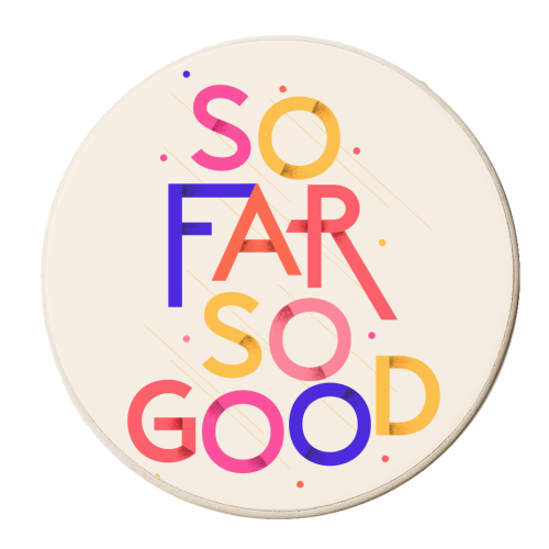 So Far So Good - personalised beer coaster by Ania Wieclaw