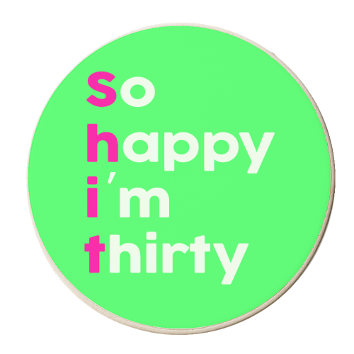 So Happy I'm Thirty - personalised beer coaster by Lisa Wardle