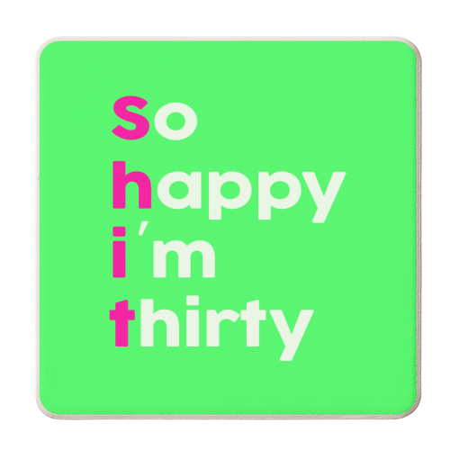 So Happy I'm Thirty - personalised beer coaster by Lisa Wardle