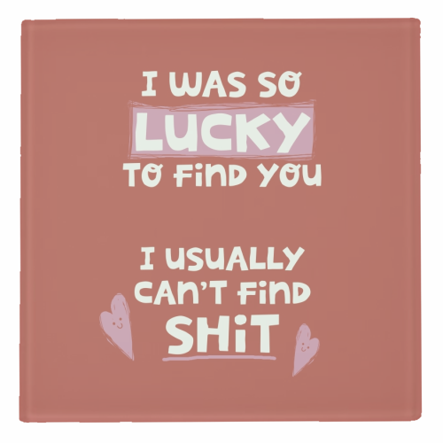 So lucky to find you Valentine - personalised beer coaster by Giddy Kipper