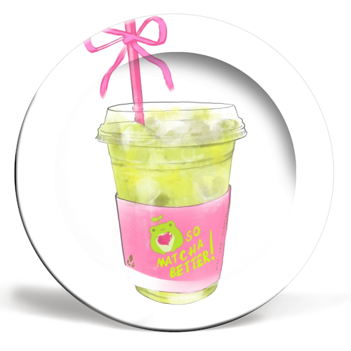 So Matcha Better! - ceramic dinner plate by Yaz Raja