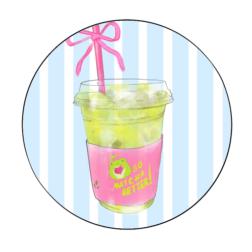 So Matcha Better! - Circle Sticker by Yaz Raja