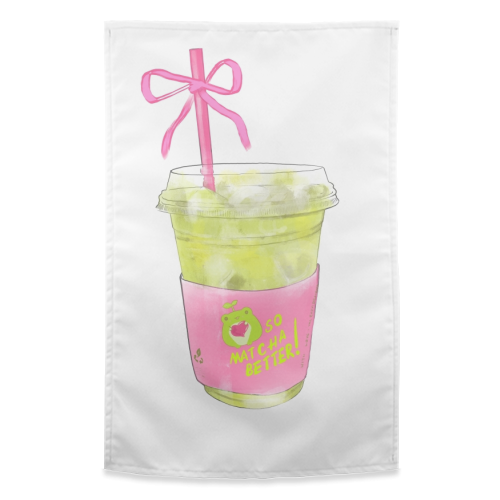 So Matcha Better! - funny tea towel by Yaz Raja