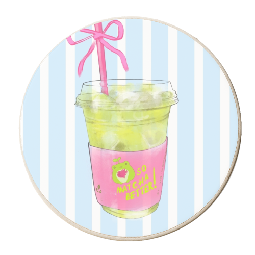 So Matcha Better! - personalised beer coaster by Yaz Raja