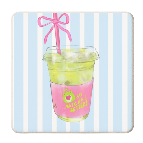 So Matcha Better! - personalised beer coaster by Yaz Raja