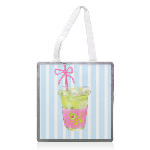So Matcha Better! - printed canvas tote bag by Yaz Raja