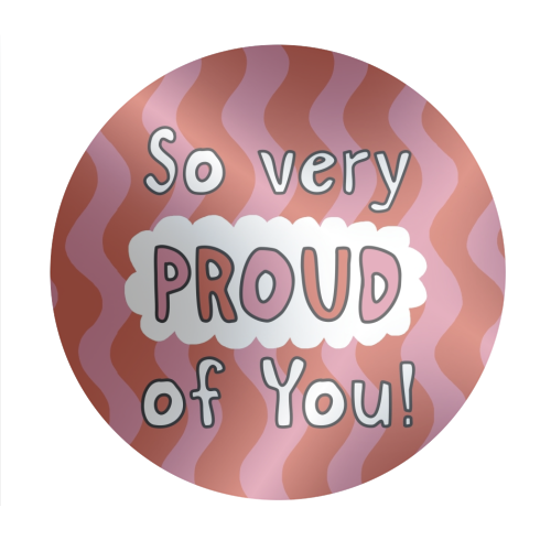 So very proud of you pink and red - Circle Sticker by Giddy Kipper