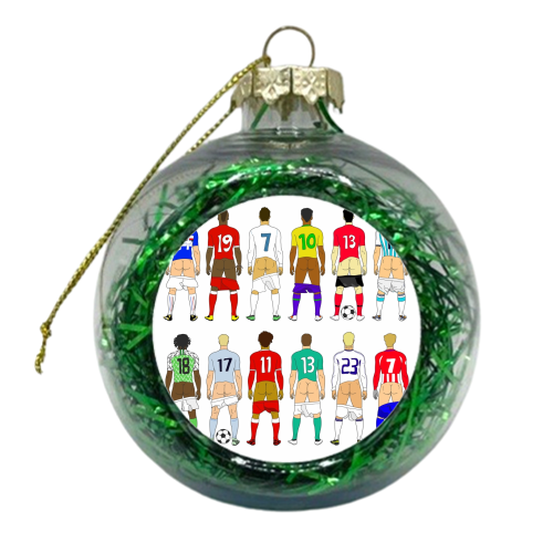 Soccer Butts - xmas bauble by Notsniw Art