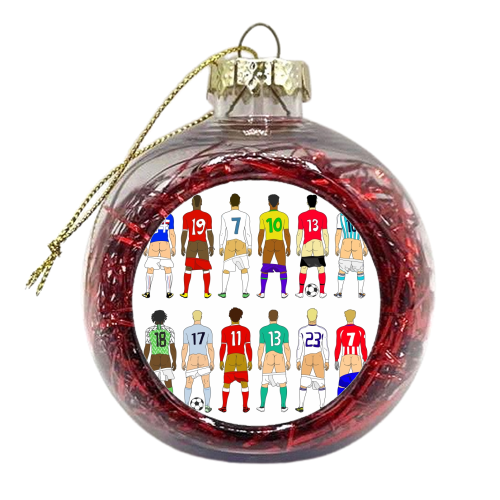 Soccer Butts - xmas bauble by Notsniw Art