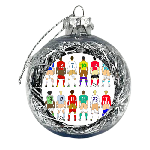 Soccer Butts - xmas bauble by Notsniw Art