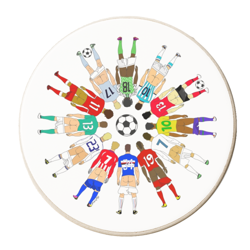 Soccer Butts - personalised beer coaster by Notsniw Art
