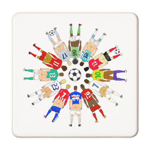 Soccer Butts - personalised beer coaster by Notsniw Art