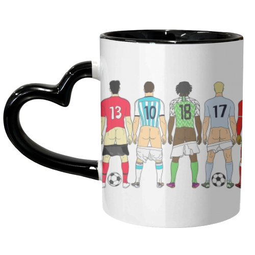Soccer Butts - unique mug by Notsniw Art