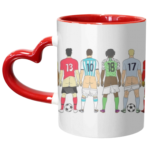 Soccer Butts - unique mug by Notsniw Art