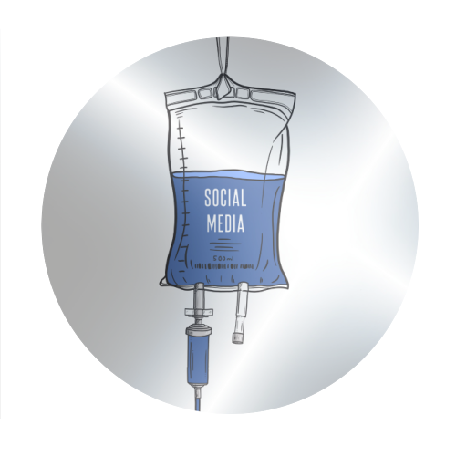 Social Media Drip - Circle Sticker by Adam Regester
