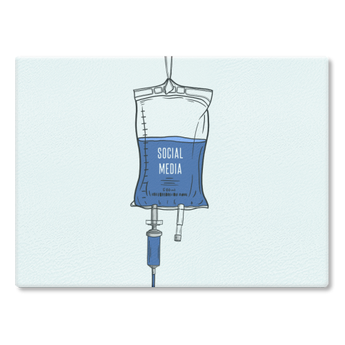 Social Media Drip - glass chopping board by Adam Regester