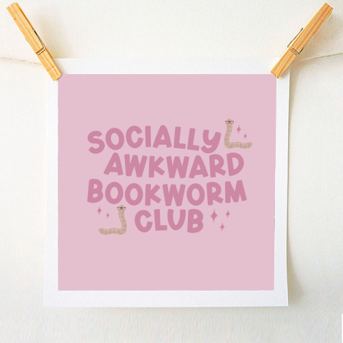 Socially Awkward Bookworm Club - A1 - A4 art print by Giddy Kipper