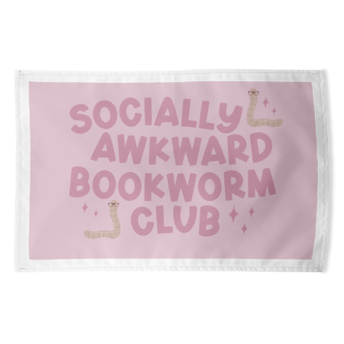 Socially Awkward Bookworm Club - funny tea towel by Giddy Kipper