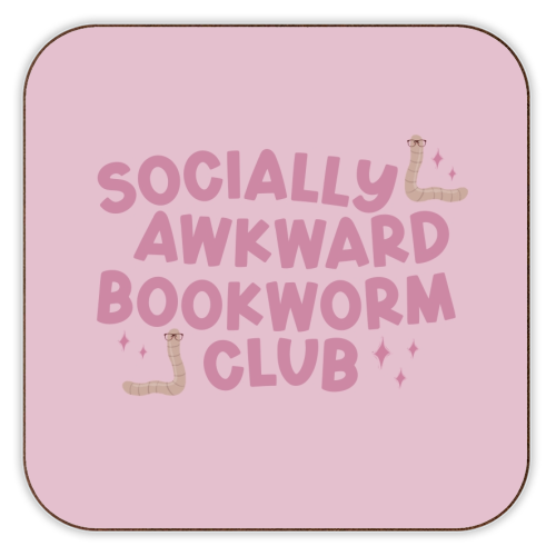 Socially Awkward Bookworm Club - personalised beer coaster by Giddy Kipper