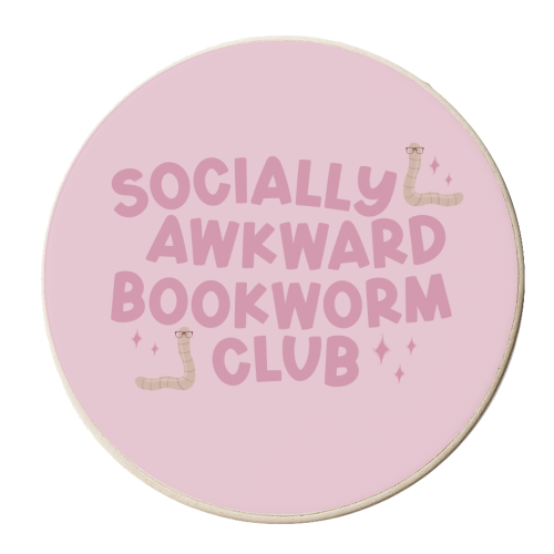 Socially Awkward Bookworm Club - personalised beer coaster by Giddy Kipper